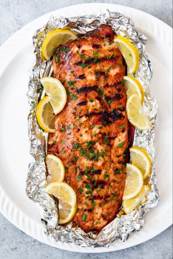 Grilled Salmon with Banku