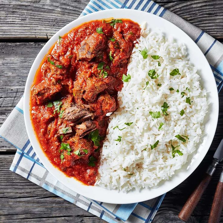White Rice with Goat Stew